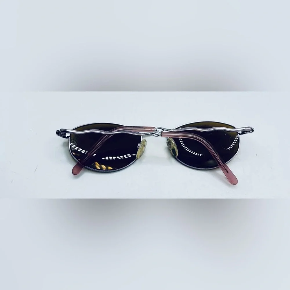 Sophia Loren 073 Pink Silver Oval Sunglasses Frames Only - Picture 4 of 8